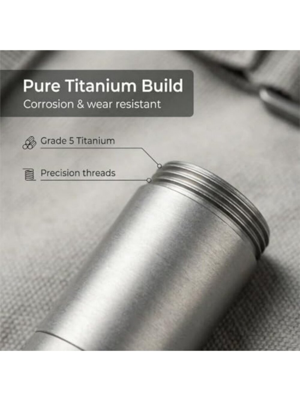 Waterproof Titanium Keychain Pill Holder - 3-Compartment Organizer, Gray - Picture 5 of 6
